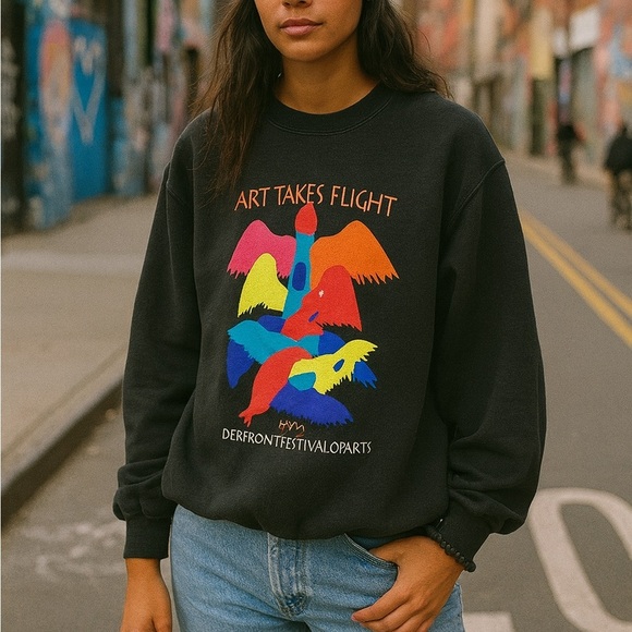 Vintage 2001 Art Takes Flight Sweatshirt – Lakefront Festival of Arts, Size M - Picture 1 of 8